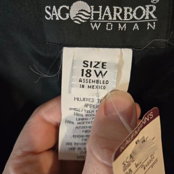 Sag Harbor 18W Classy Black 100% Wool V-neck Sleeveless Dress [0274] - Picture 8 of 11